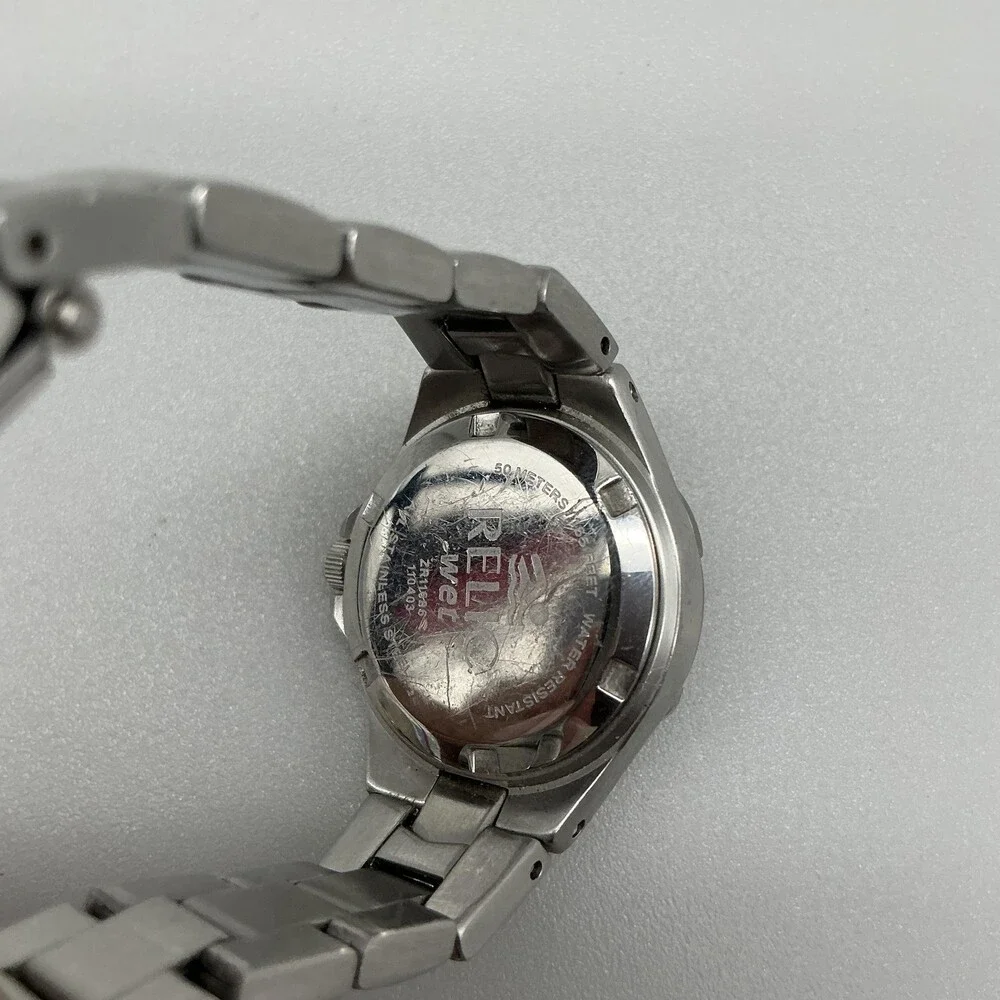 Relic Wet Womens Watch 27mm Silver Tone Stainless Steel Date New Battery 6